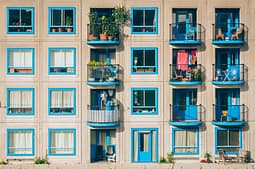 a building with many windows